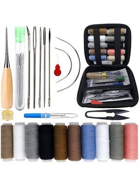 Upholstery Repair Sewing Kit: 47 Pieces Heavy Duty Sewing Kit